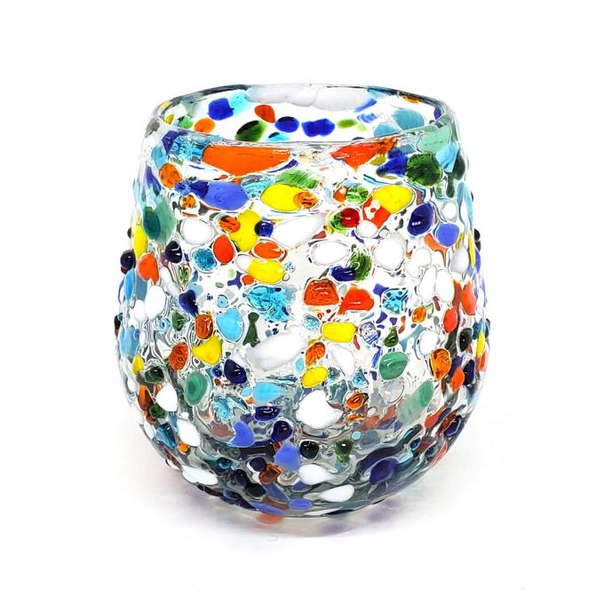 Ofertas / cks 16 oz Stemless Wine Glasses (set of 6) / Let the spring come into your home with this colorful set of glasses. The multicolor glass rocks decoration makes them a standout in any place.